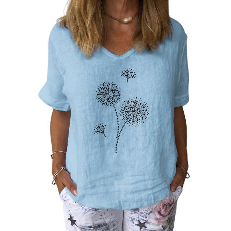 Promo Bluelans Women Casual V Neck 
