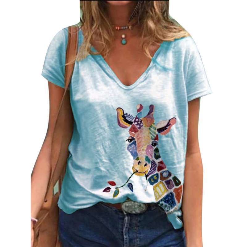 Promo Bluelans Women Casual V Neck 