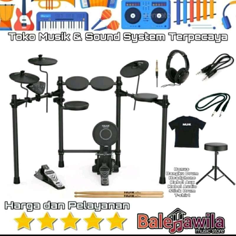 Drum Elektrik Set NUX DM 1X DM1X Bonus Headphone ORIGINAL NUX DM 1 Portable Digital Drum Set Kit Bonus Headphone ORIGINAL