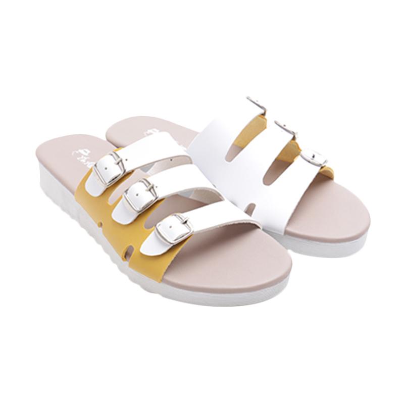 Dr.Kevin 27337 Women Flat Sandals - White Yellow