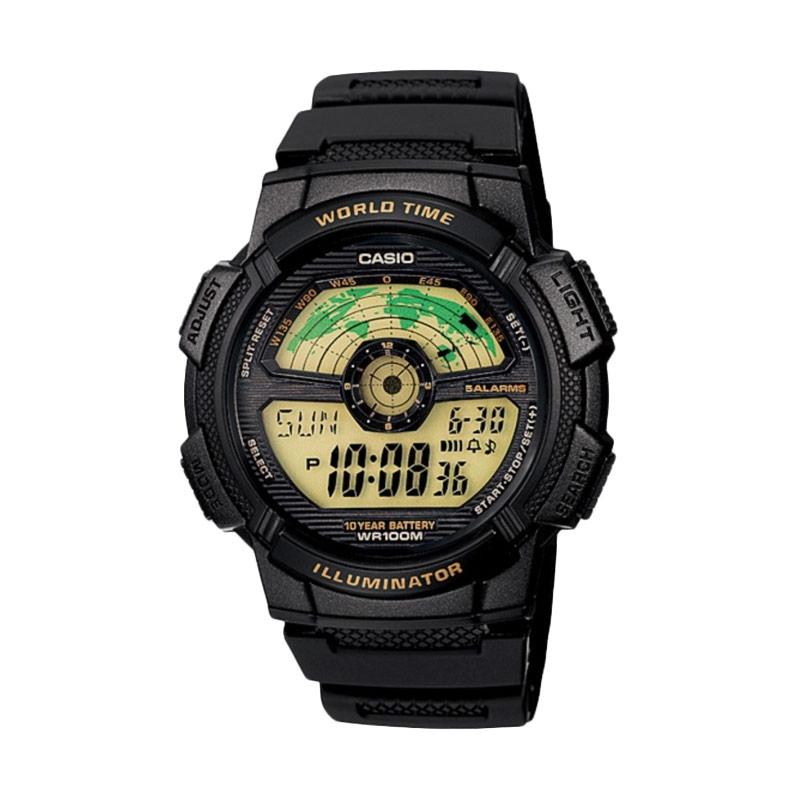 CASIO AE-1100W-1BVDF Rubber Strap Jam Tangan Pria - Hitam