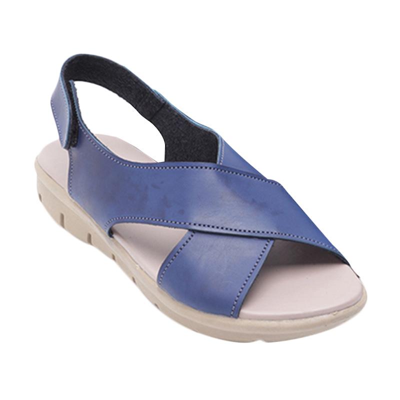 Dr.Kevin 26118 Pu Leather Women Flat Sandals - Blue