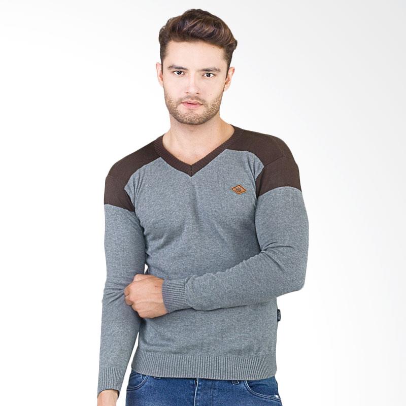 Inficlo SDL 433 Drolsfingen Sweater Rajut Pria - Grey Brown