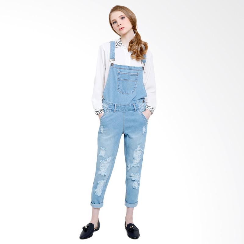 AGS&co Caitlin Overall Jeans Ripped Jumpsuits