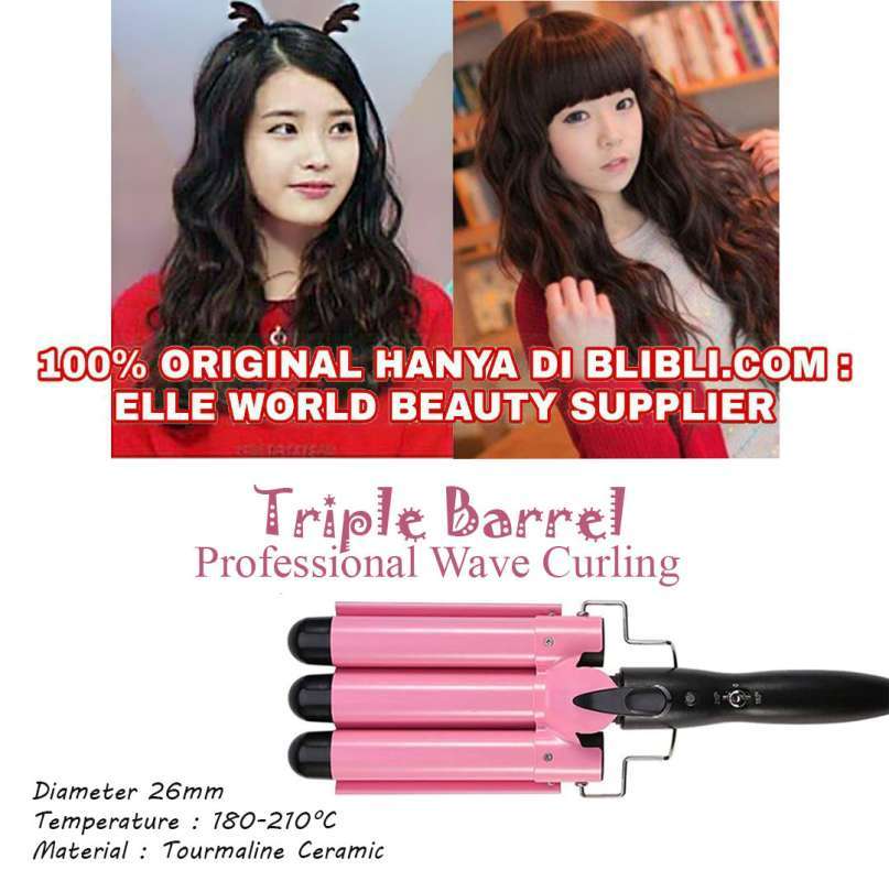 Promo Sonar Alat Pengeriting Rambut Keritingan Rambut Wave Mermaid Triple Barrel Curling Iron Korea Barrel Curling Sonar Catok Keriting Mermaid Wavy Diskon 25 Di Seller Elle World Beauty Supplier