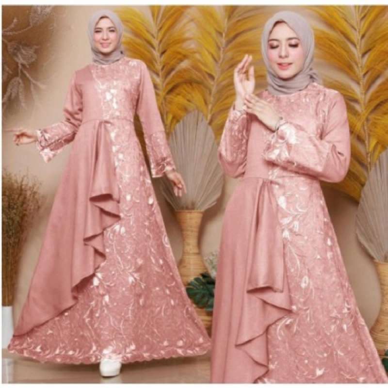 Jual Gamis Brokat Wanita Modern Syari Polos Pesta Mewah Lebaran Dress Brukat Putih Terbaru 2021 Murah Juni 2021 Blibli