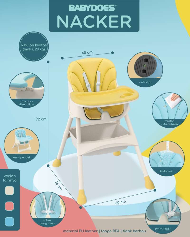 Babydoes 01501 Nacker 2 In 1 High Chair New Kursi Makan Bayi Terbaru Agustus 2021 Harga Murah Kualitas Terjamin Blibli
