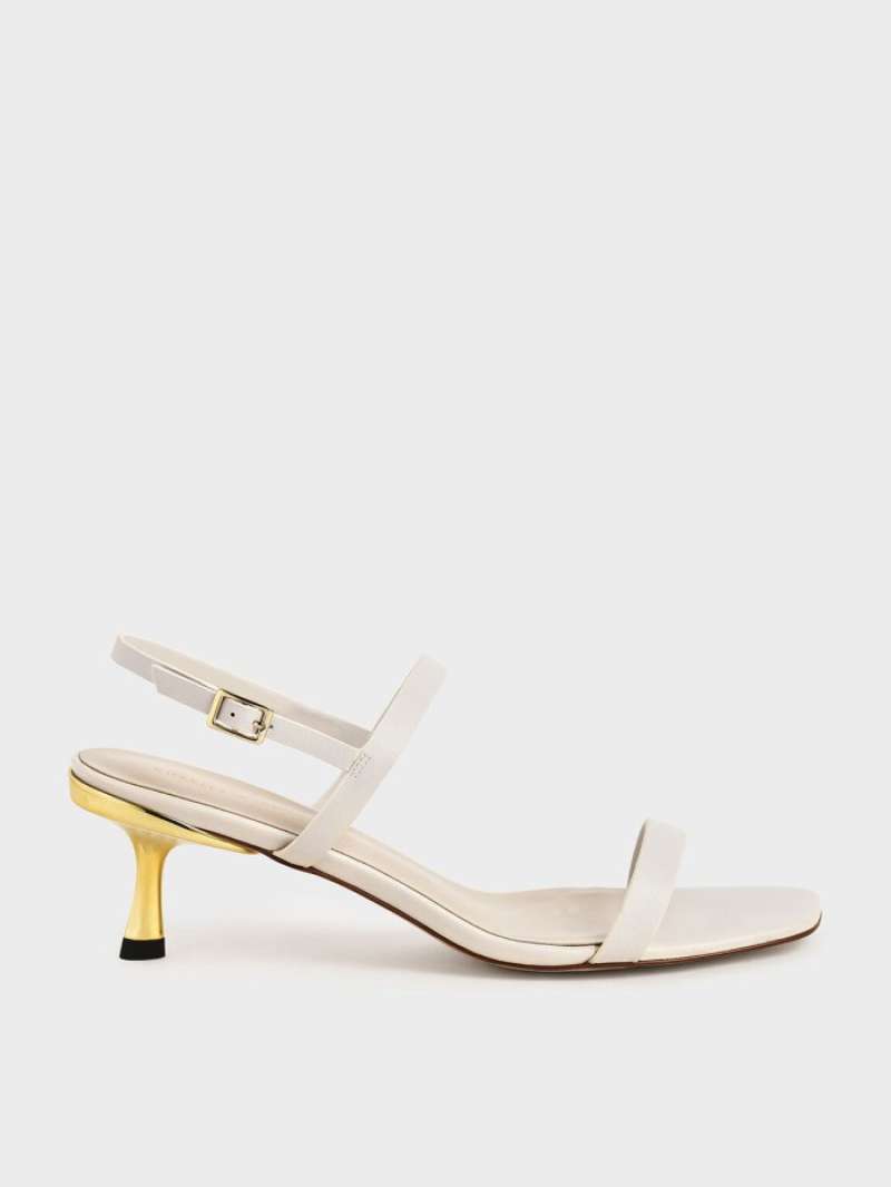 metallic ankle strap sandals