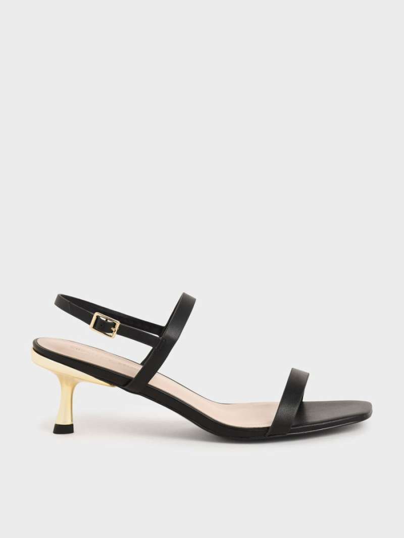 metallic ankle strap sandals