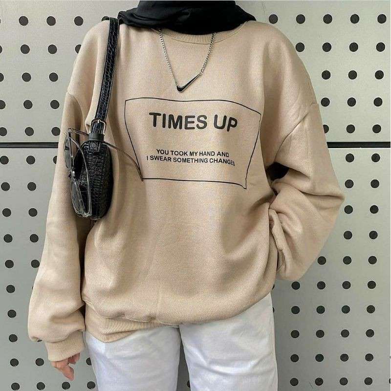 SWEATER WANITA TIMES UP SWEATER ATASAN WANITA SWEATER FLEECE PAKAIAN TERLARIS KOREAN STYLE
