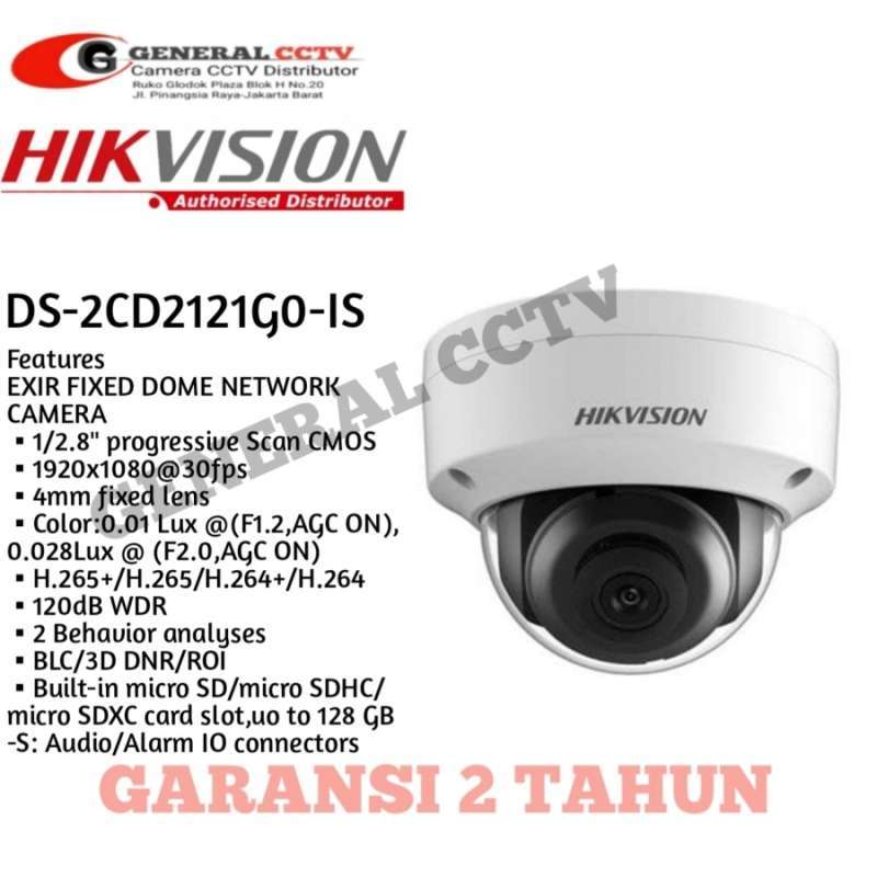 Jual HIKVISION DS2CD2121G0-I IP CAMERA IR DOME 2MP di Seller GENERALCCTV -  GENERALCCTV - Kota Jakarta Barat | Blibli