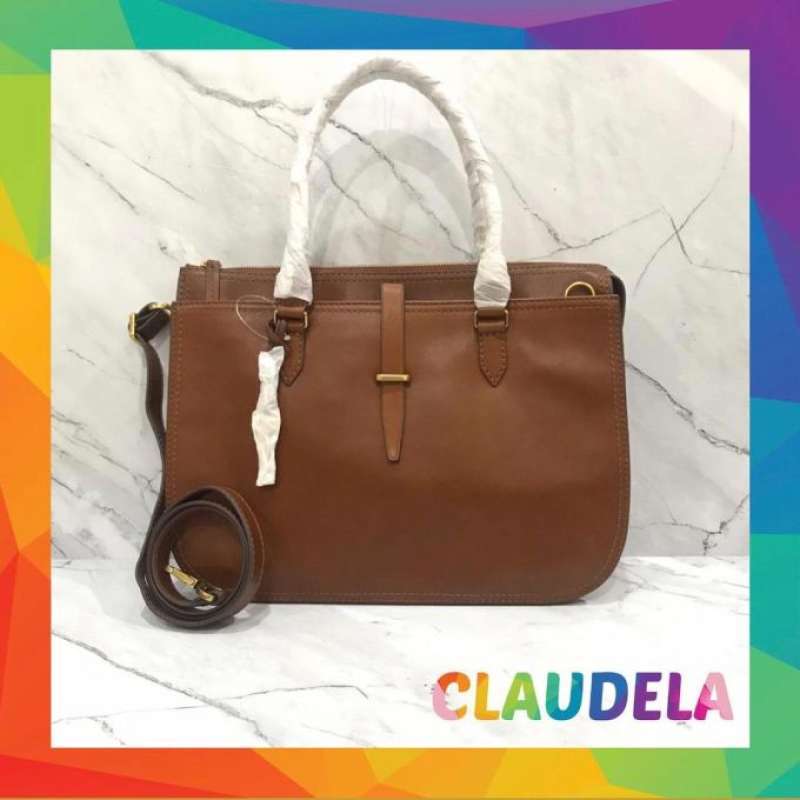 Jual FOSSIL Ryder Satchel Large Work Bag in Brown Leather di