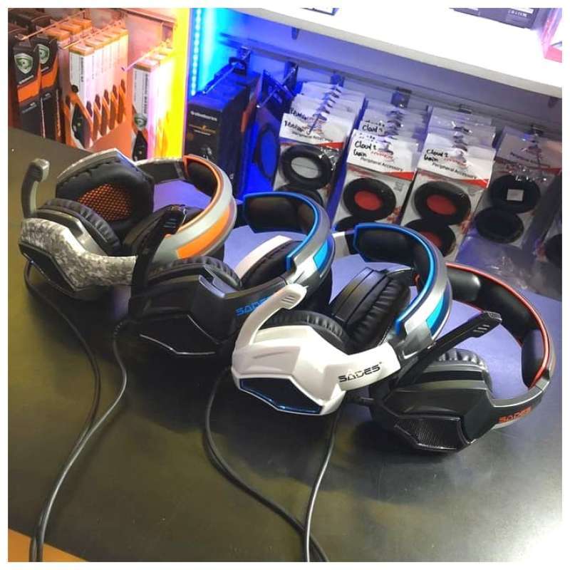 Jual Headphone Headset Gaming Sades Spirit Wolf Camo 7.1 Se Microphone Ori