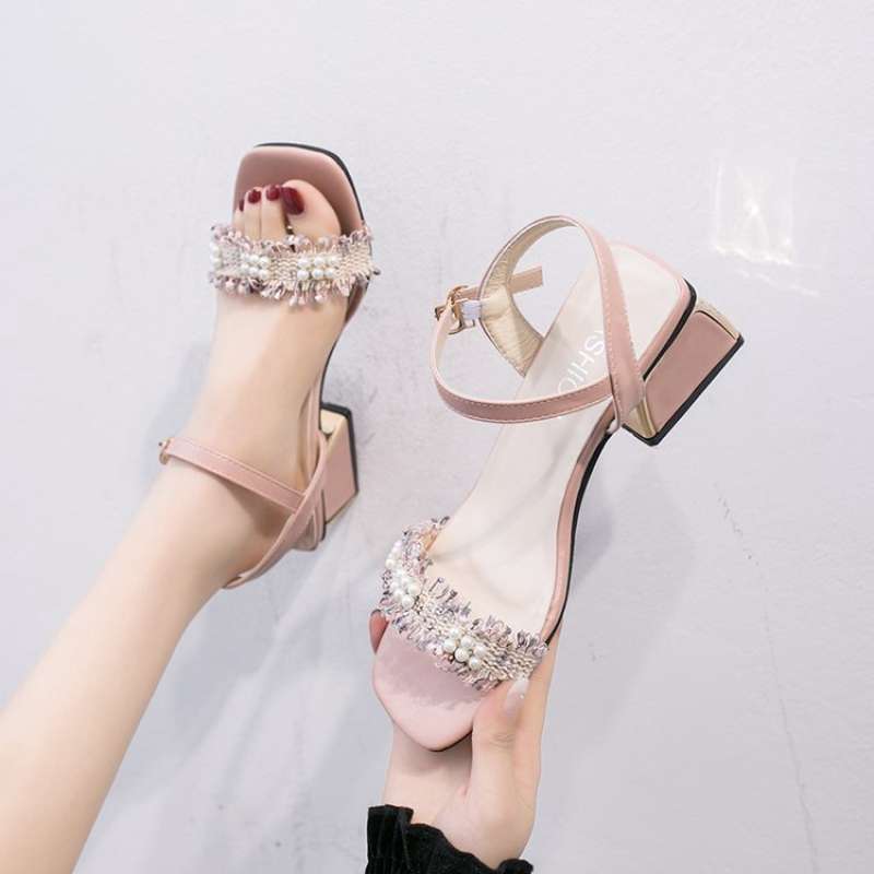 Jual IELGY Thick heel square head 