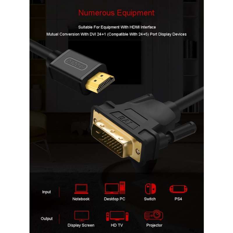 Veggieg HD-12 Kabel HDMI To DVI 12m 