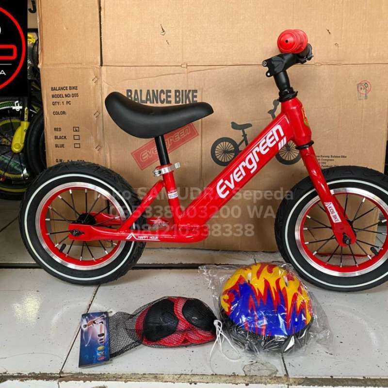 Jual Sepeda Anak Push Bike Balance Evergreen Free Helm dan Dekker