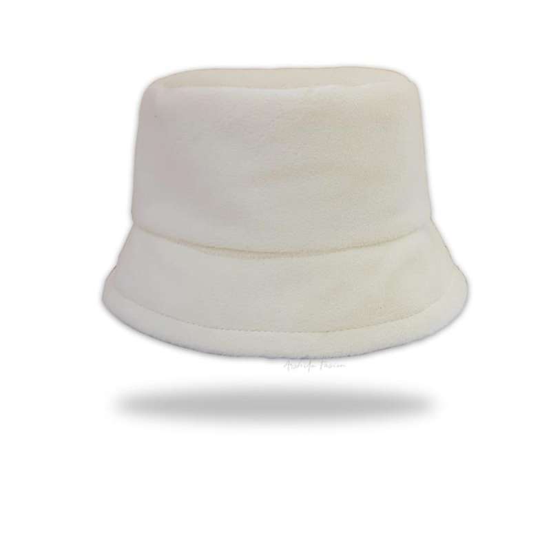 Topi Bucket Wanita Bahan Bulu Lembut 