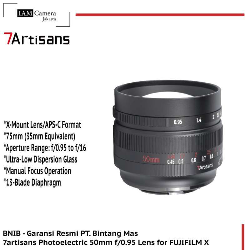 7Artisans 50mm 7Artisan 50mm Photoelectric Lensa Fuji X