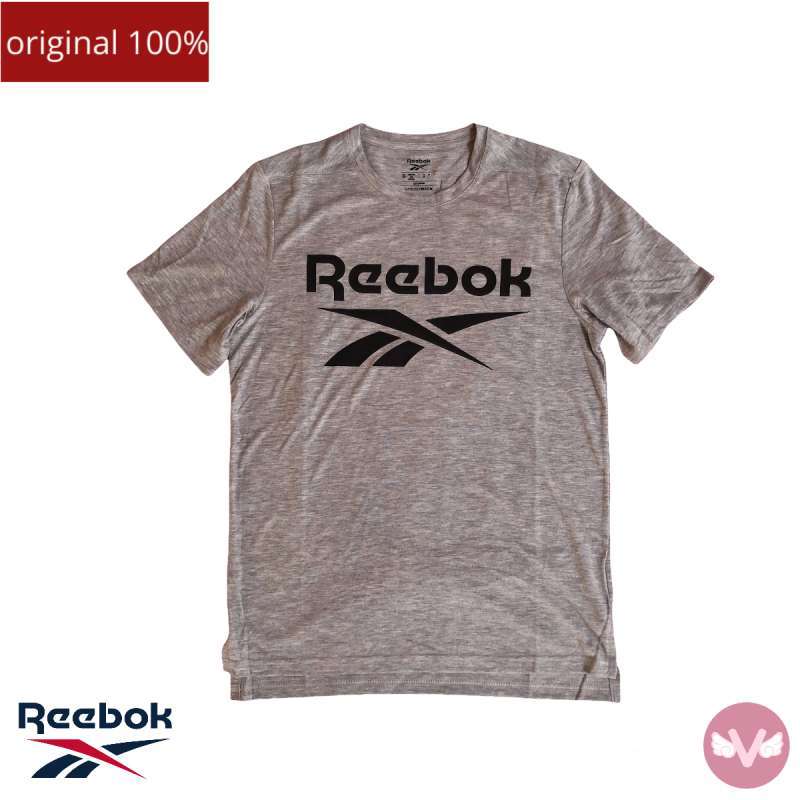 REEBOK Men s Top Sport Black Gray Baju Olahraga Pria Baju Reebok Pria Baju Olahraga Pria Reebok Original 100 Baju Olahraga Reebok S Gray