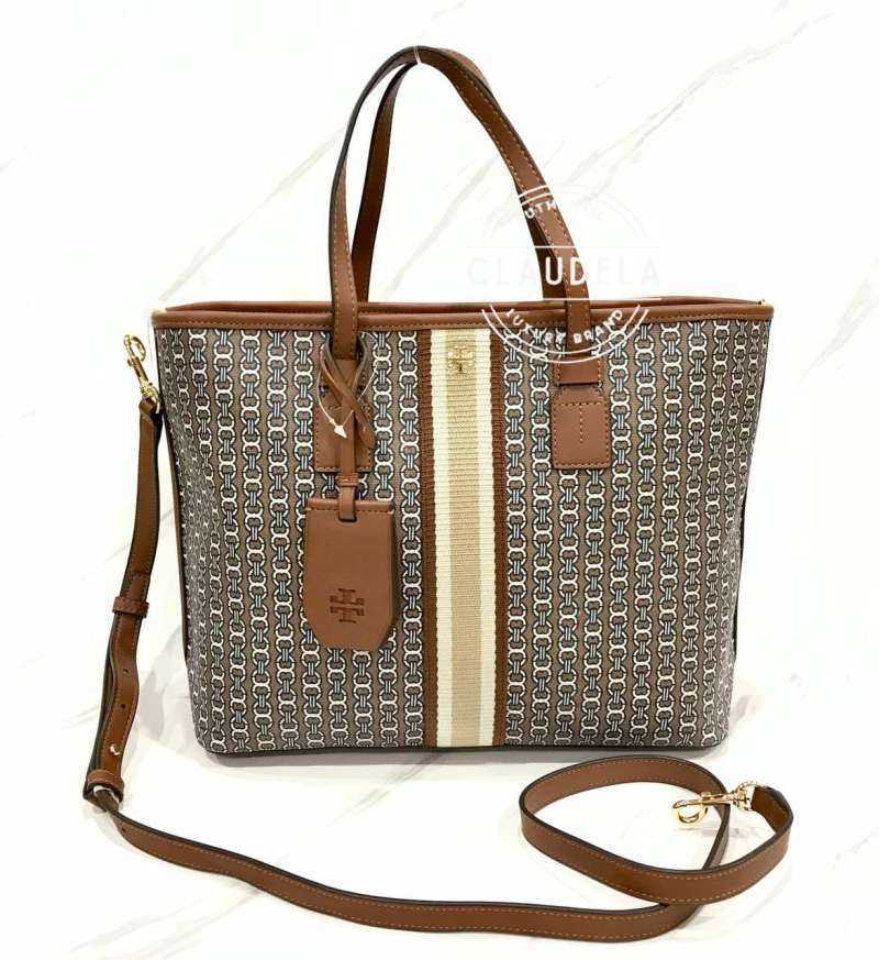 Tory burch gemini hotsell link tote light umber