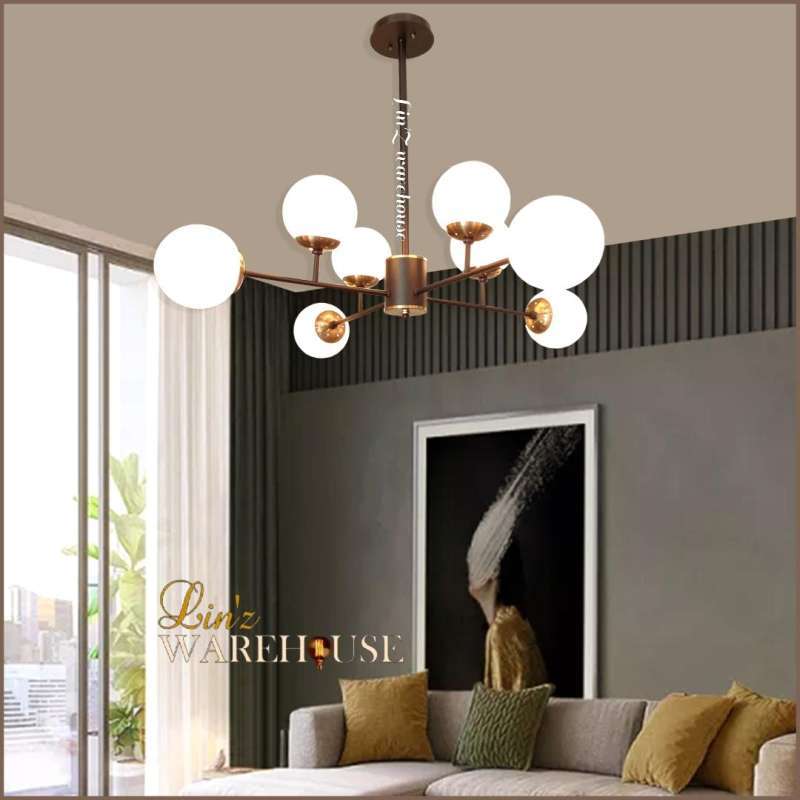 Lampu gantung ceiling MODERN BLACK GOLD 