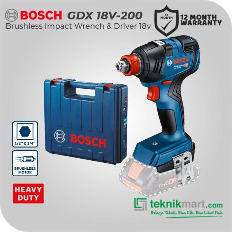 Jual Bosch Gdx 18v-200 18volt Brushless Impact Wrech Driver