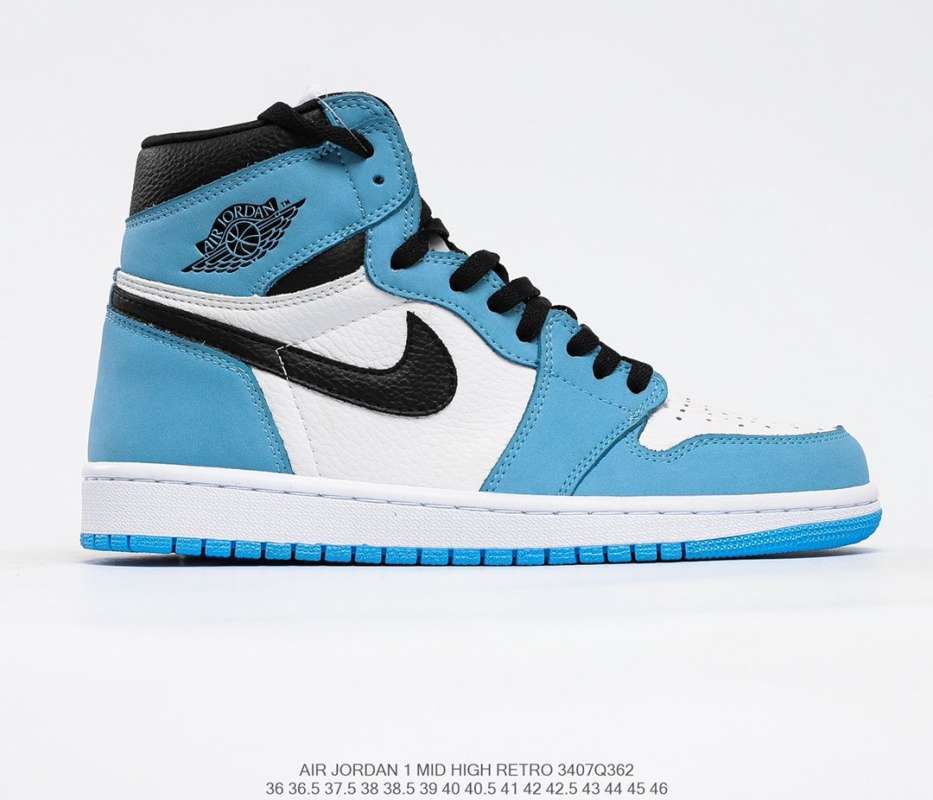 carolina blue and white jordan 1