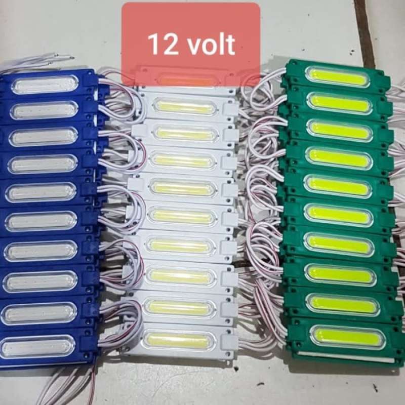 Premium lampu led cob 6 mata 6818 12v 12 volt v modul led 6 bukan 3 mata Kuning Diskon