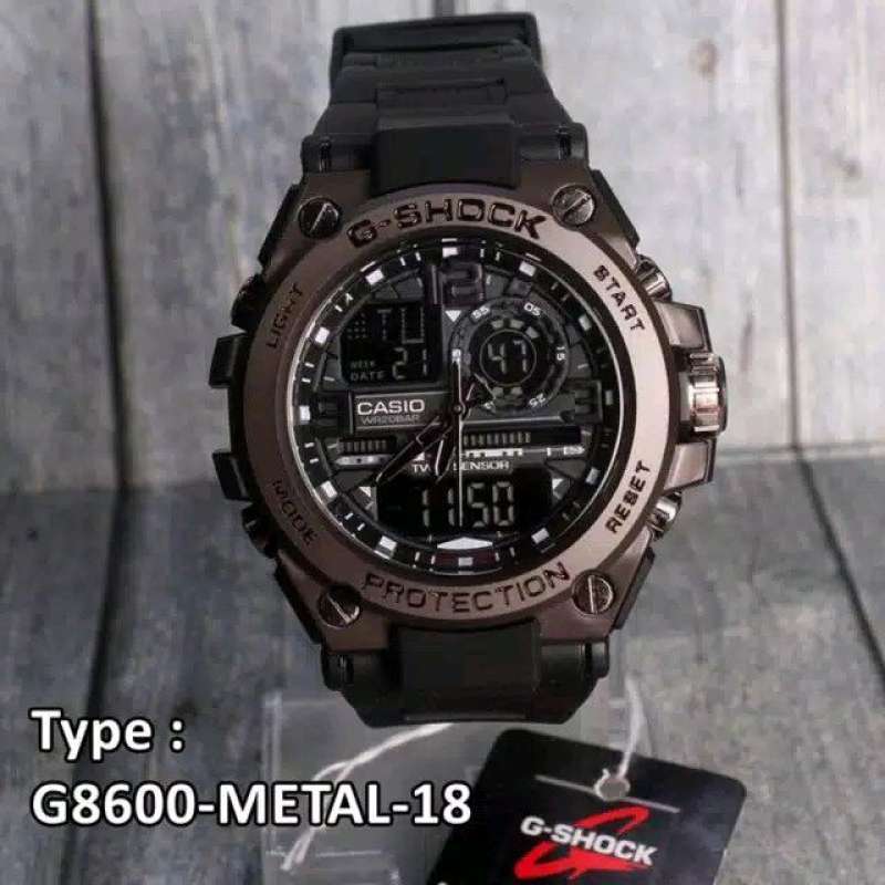Jual JAM TANGAN PRIA GSHOCK CASIO GST 8600 FULL BLACK METAL KEPALA