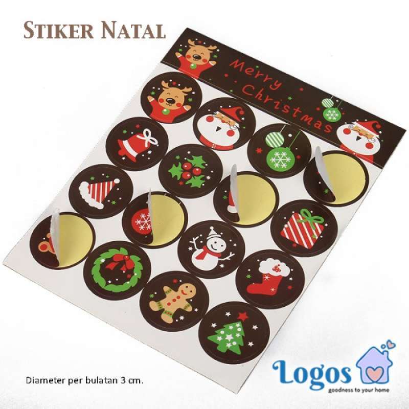 Baru Stiker Natal pack Merry Christmas gift sticker toples lid label ucapan  Terbatas