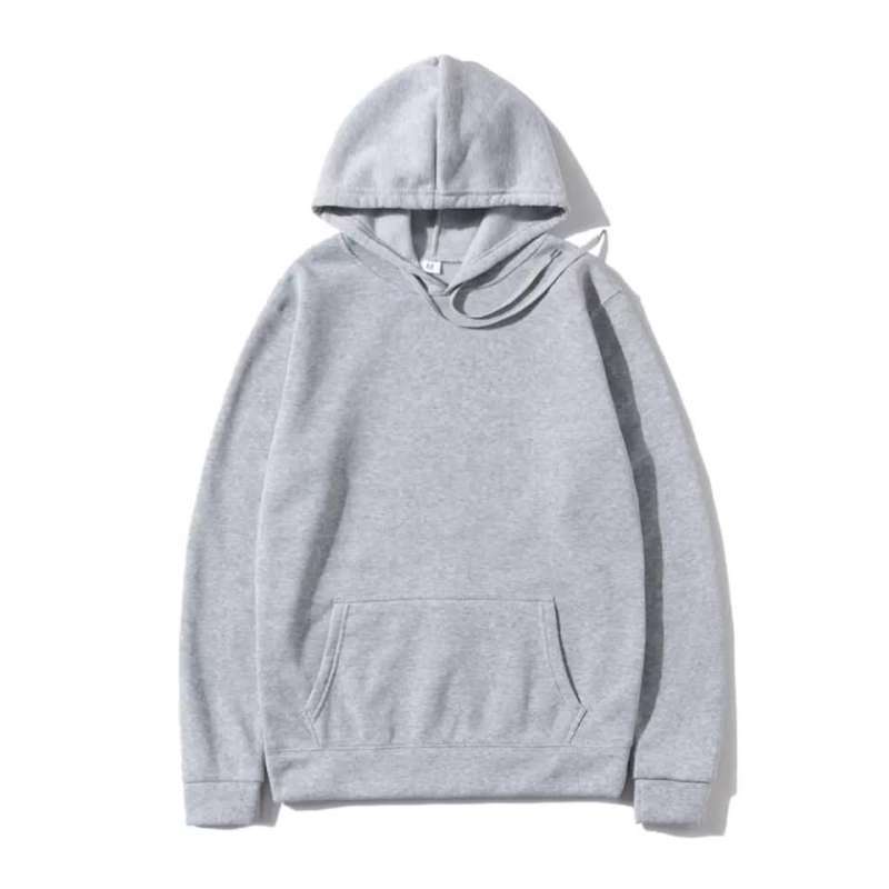 Jual SWEATER HOODIE POLOS PRIA WANITA BAHAN FLEECE TEBAL HIGH