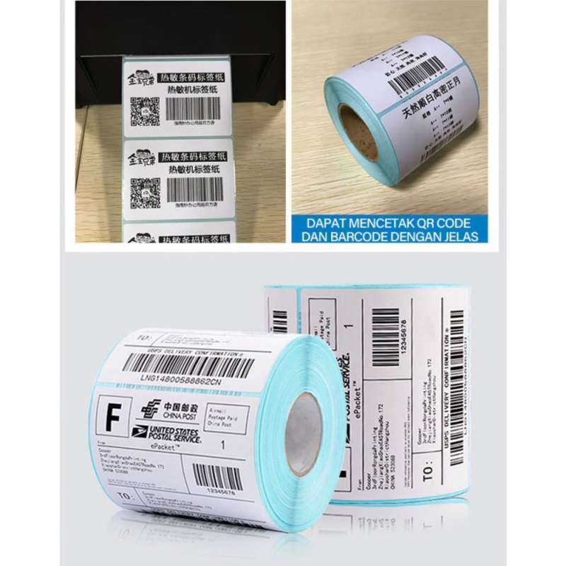 Promo Kertas Thermal 100 x100 mm Sticker Label Barcode ...