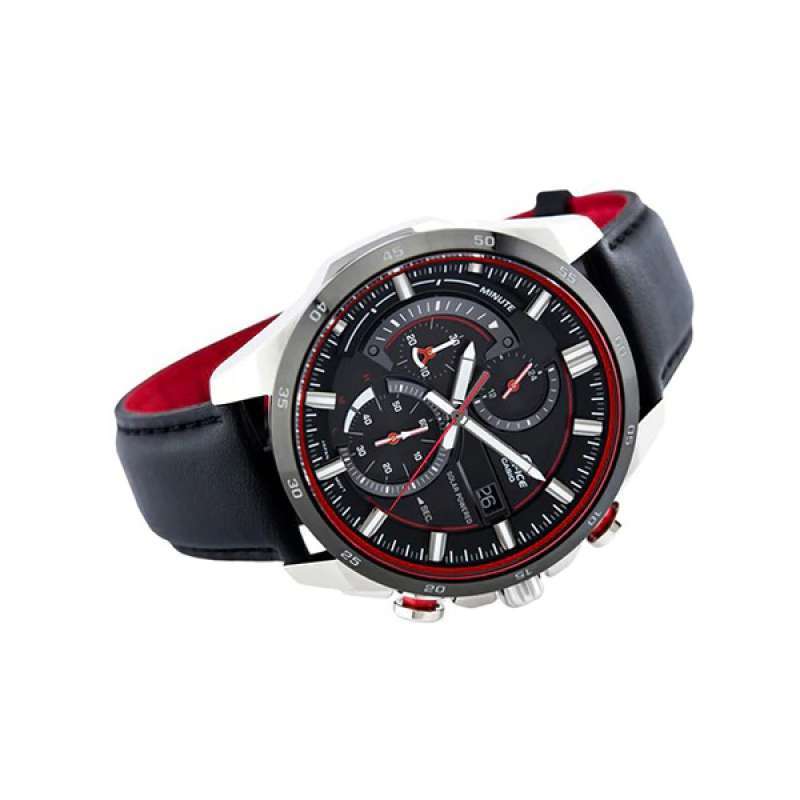 Promo CASIO Edifice EQS 600BL 1A Tough Solar 3D Dial Leather Strap