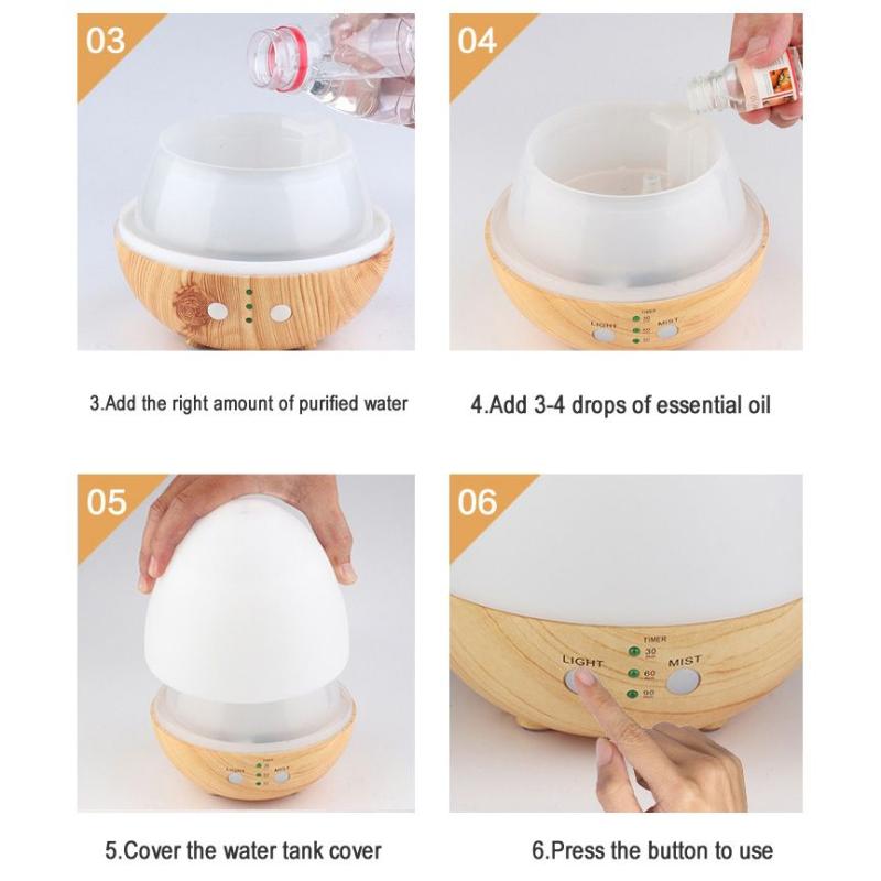 taffware h25 humi oil diffuser egg shape aromatherapy air humidifier white 235 ml