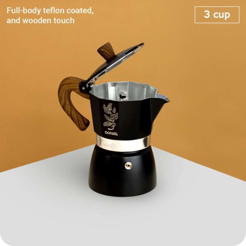 Conalli Moka Pot Coffee Maker Wood 