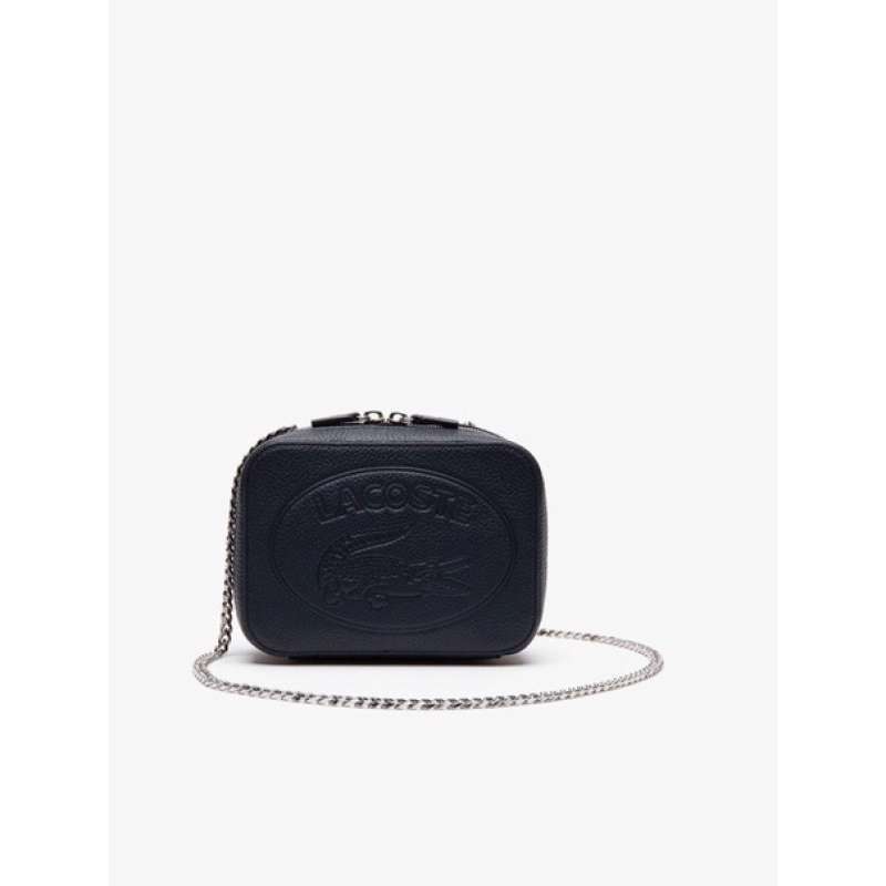 Women's croco crew grained leather zip shoulder bag best sale
