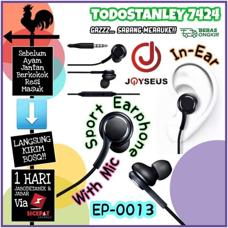 Jual Joyseus Sound Earphone In-ear Sport Earphones With Mic