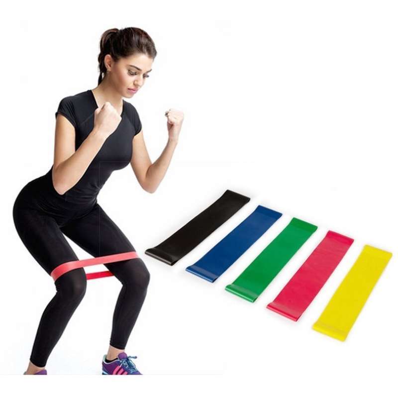 Karet Elastis Tali Yoga Gym Fitnes Body Resistance Band Loop Tension Band  Warna