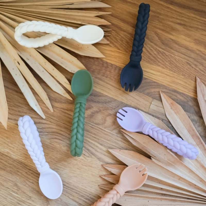 Itzy Ritzy Children Silicone Looped BLW Spoon & Fork Set