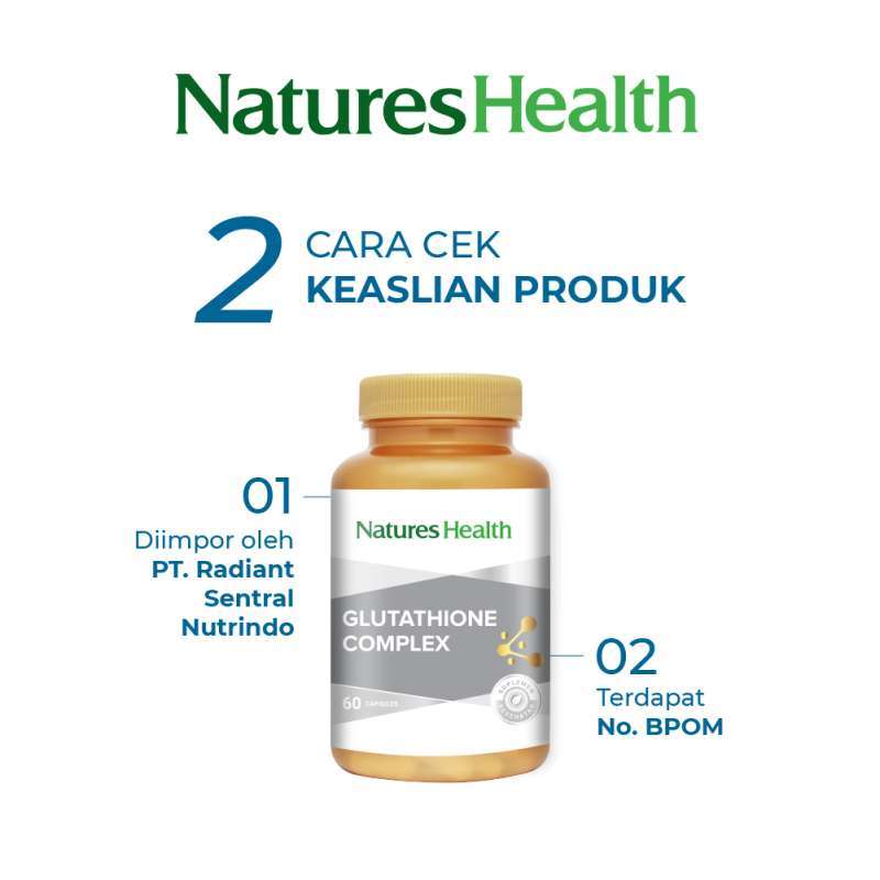 glutathione complex natures health Jual Natures Health Glutathione Complex - 60 Capsules Di Seller Natural Farm Flagship Store - Kedoya Selatan, Kota Jakarta Barat