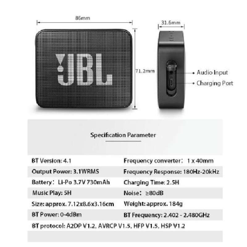 GO2 Waterproof Portable Bluetooth 4.1 