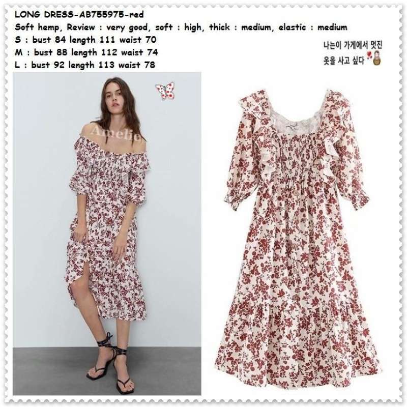 Jual Ab755975 Long Dress Midi Sabrina Casual Pantai Wanita Korea Import Di  Seller Amelie Butik - Wijaya Kusuma, Kota Jakarta Barat | Blibli