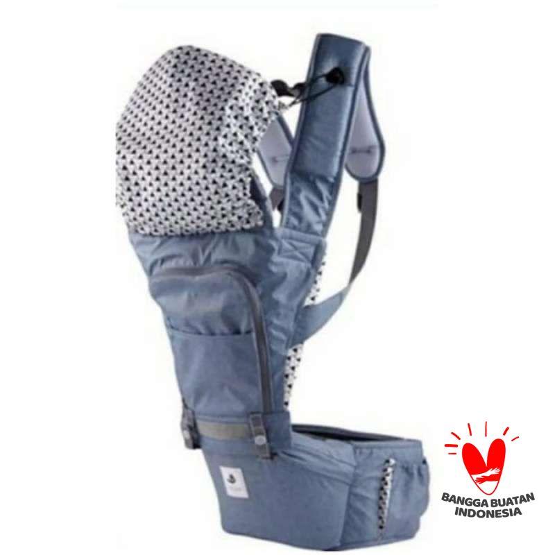 Pognae No.5 Water Resistant and Light 2in1 Hipseat Carrier Blue Wine TERBAIK