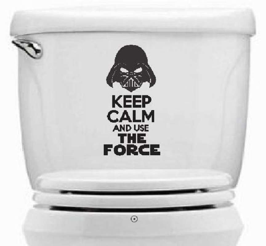 Stiker Toilet Darth Vader Keep Calm Use Force Star Wars Decal Sticker
