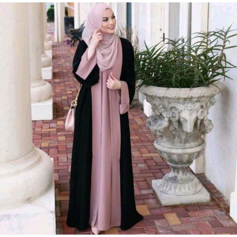 Dress hitam pink on sale