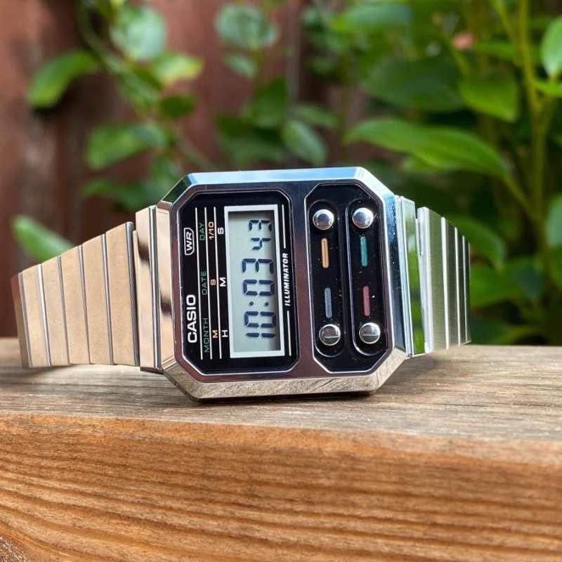 Jual CASIO A100WE 1ADF Jam Tangan Pria Wanita Digital Vintage