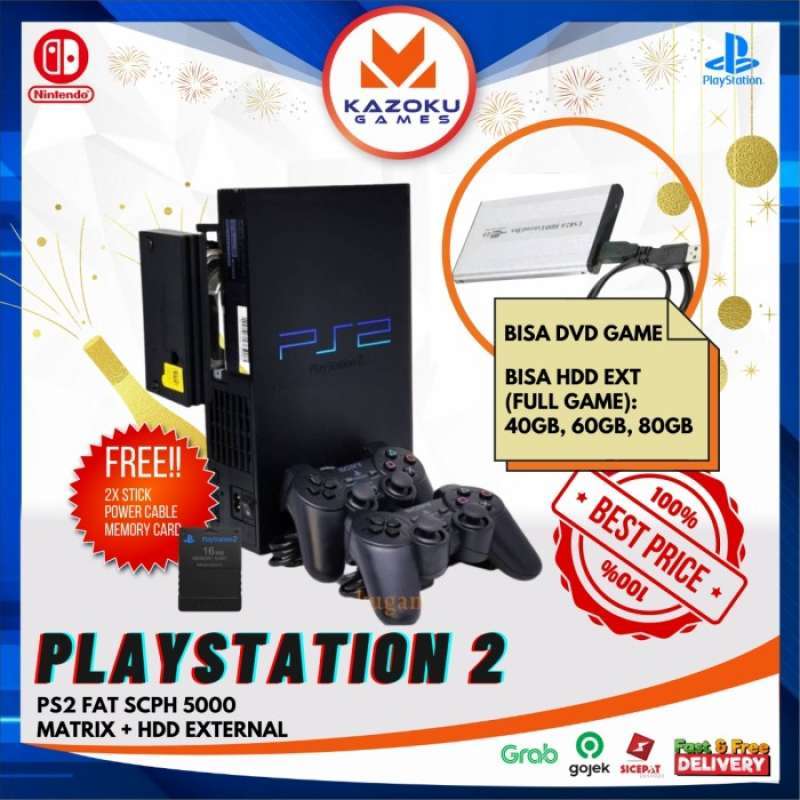 Promo SONY PLAYSTATION 2 PS2 PS 2 FAT SCPH 5000 MULTI HDD EXTERNAL