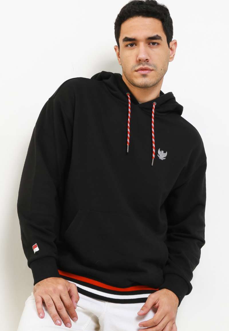 Promo Giordano Men s National Day Hoodie Signature Black