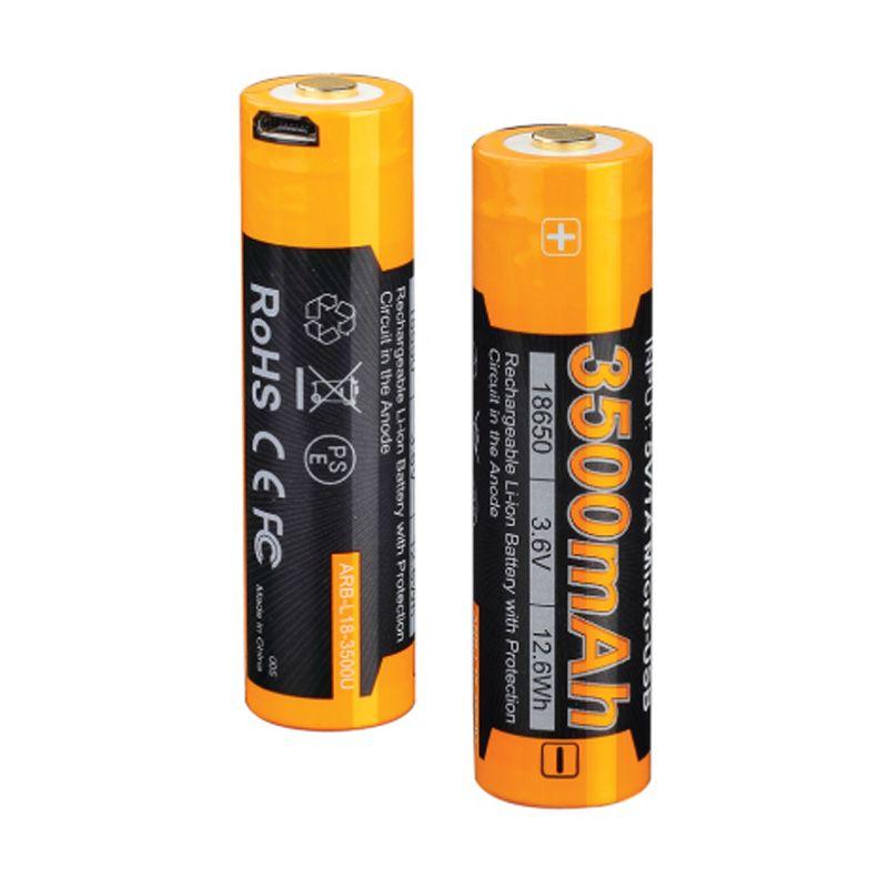 Jual Fenix Arb L18 3500u Li Ion 18650 Button Top Battery With Micro Usb Charging Port Black Orange 3500 Mah 3 6 V Online November 2020 Blibli Com