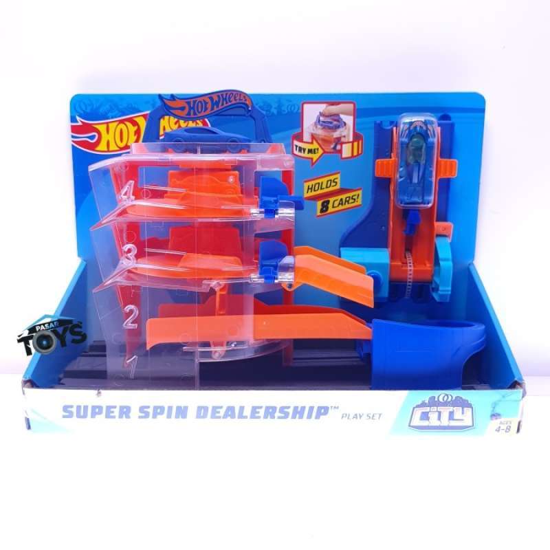 Promo Hot Wheels Super Spin Dealership Playset Diskon 40 di